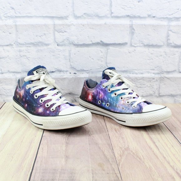 Converse All Star Multicolor Satin Galaxy Sneakers Low Top Shoes Size M 5 / L 7 - Picture 3 of 9